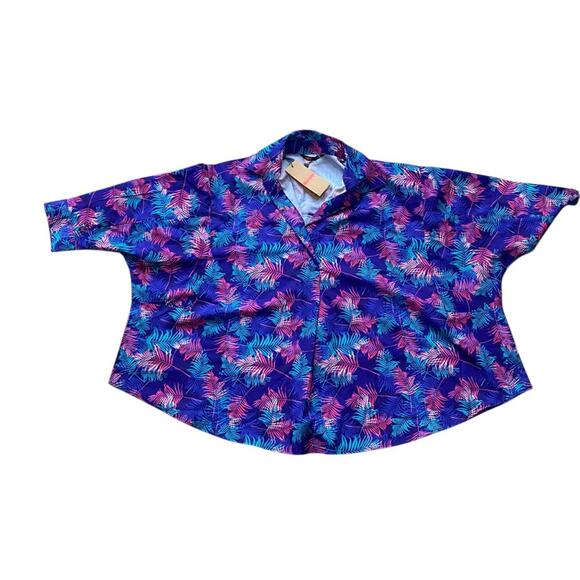 Red Brand Colorful Tropical palm print Hawaiian  Shirt NEW Size small - Picture 11 of 11